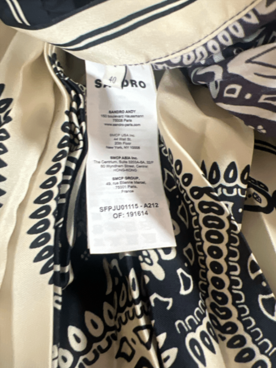 Sandro Plisseerock mit Paisleymuster