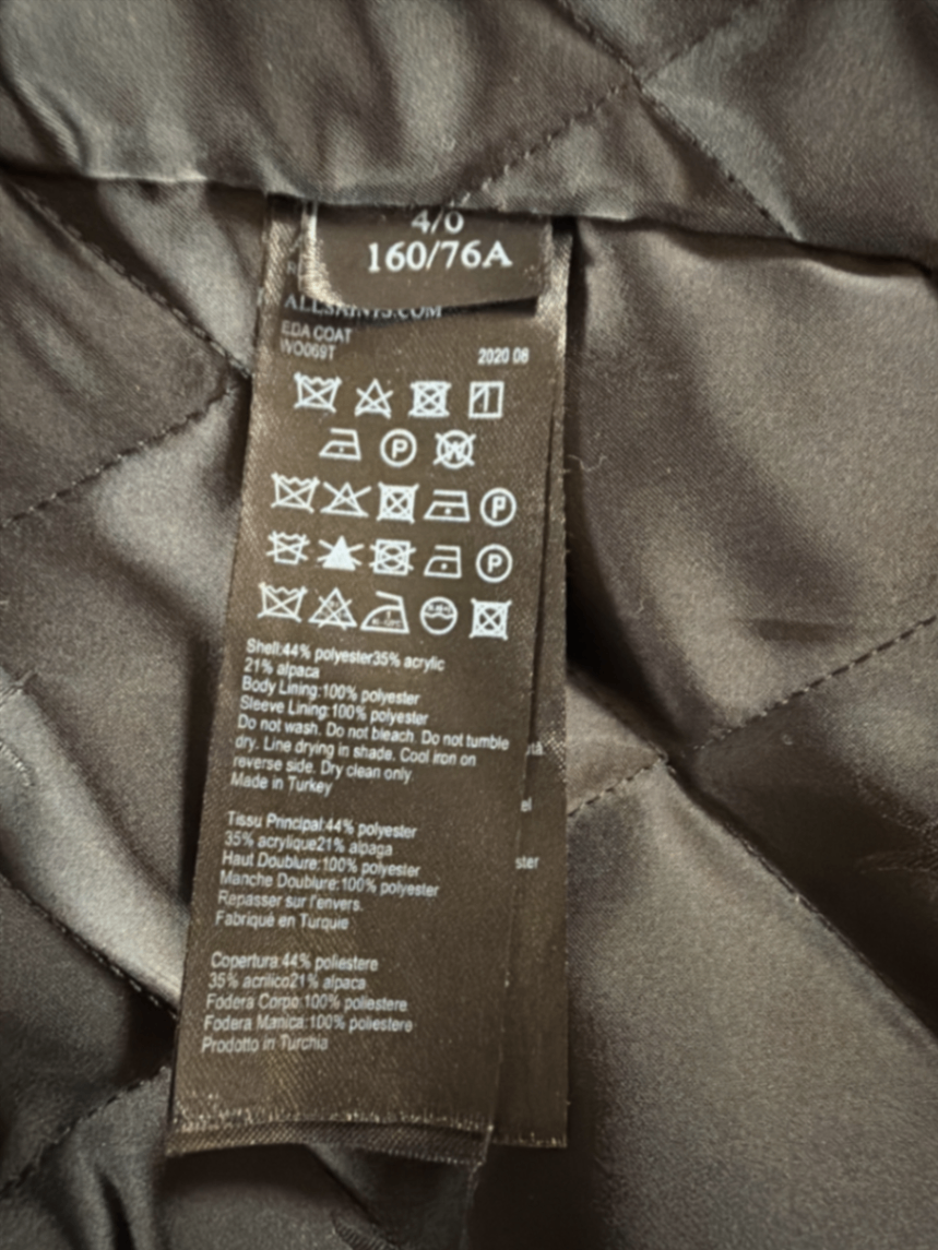 All Saints Mantel Hahnentrittmuster