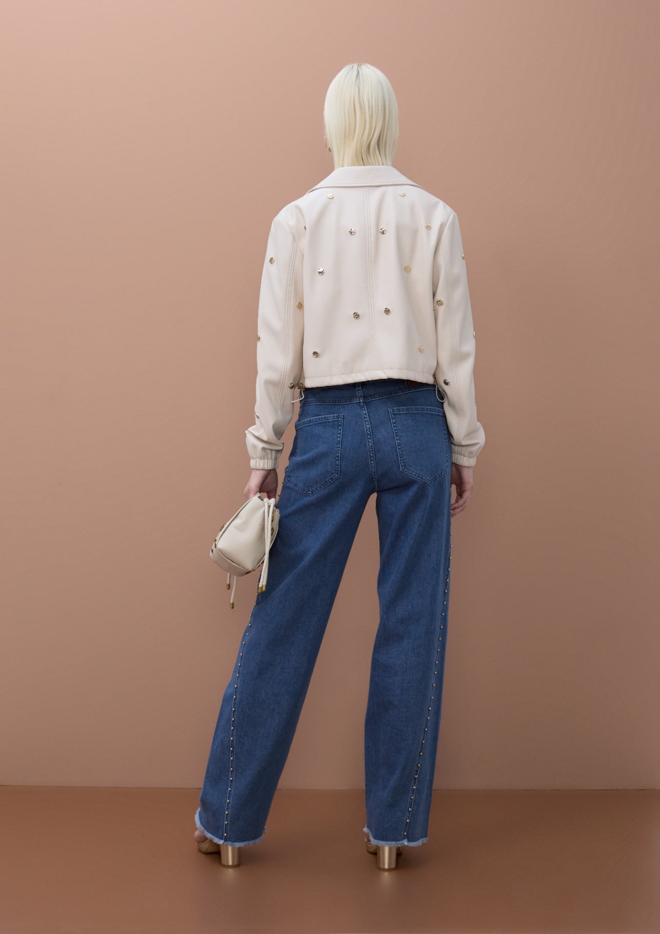 Lola Casademunt Pants with Gold Beads on Side