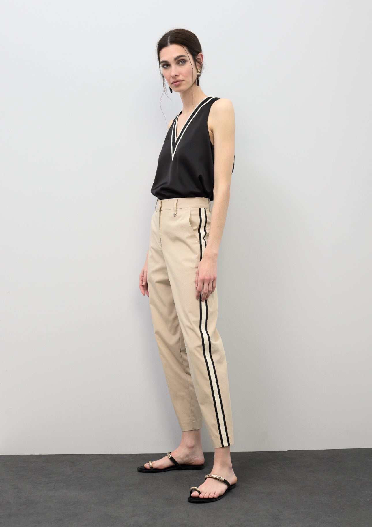 Lola Casademunt Straight Pants with Side Stripe Tapes