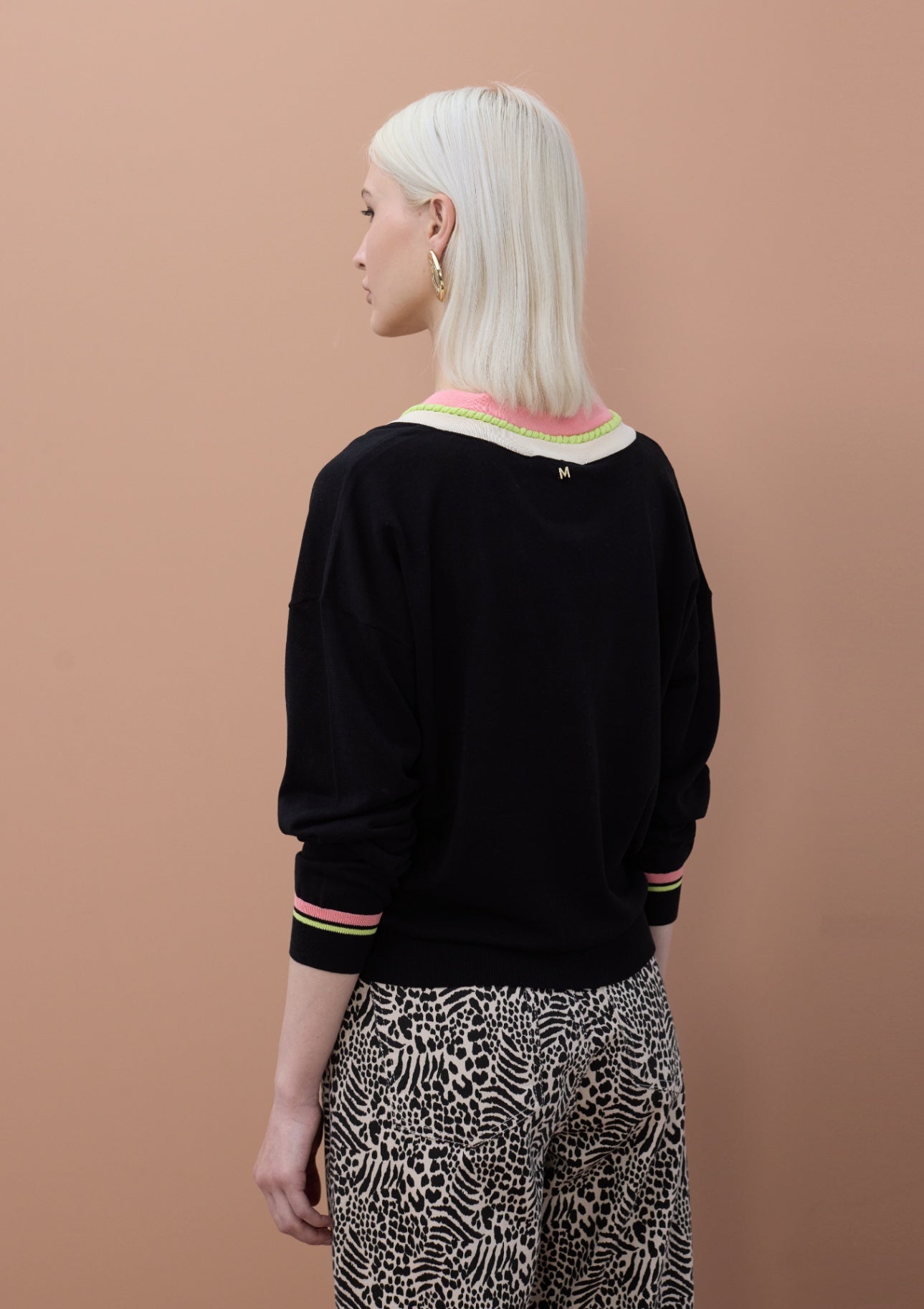 Lola Casademunt Contrast V-Neck Sweater
