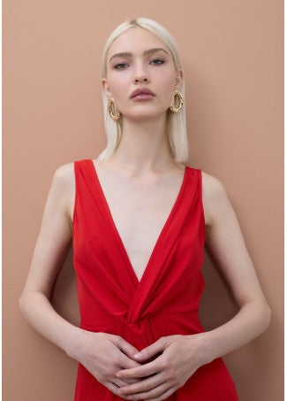 Lola Casademunt V-Ausschnitt-Kleid - Rot