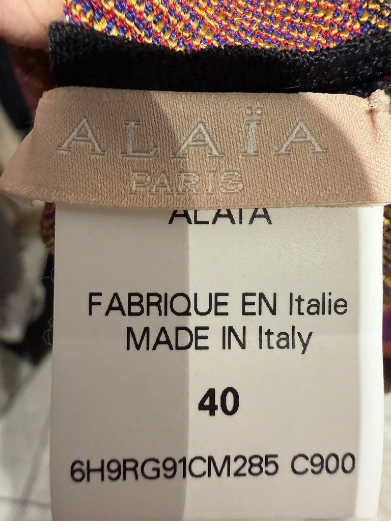 Pre-Loved Alaia Kleid mit grafischem Crochet-Muster