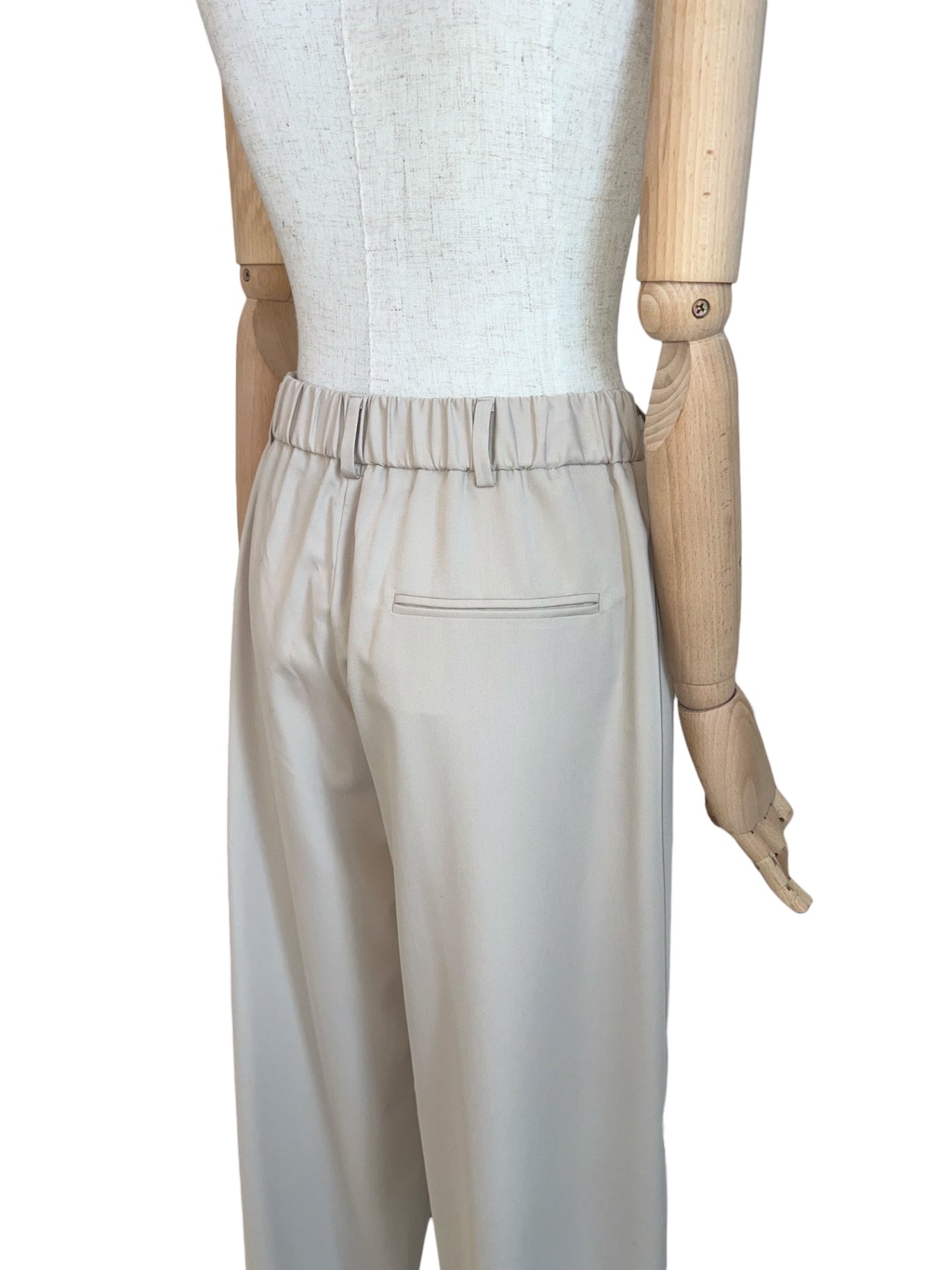Anna Seravalli Bundfaltenhose mit Tunnelzug beige
