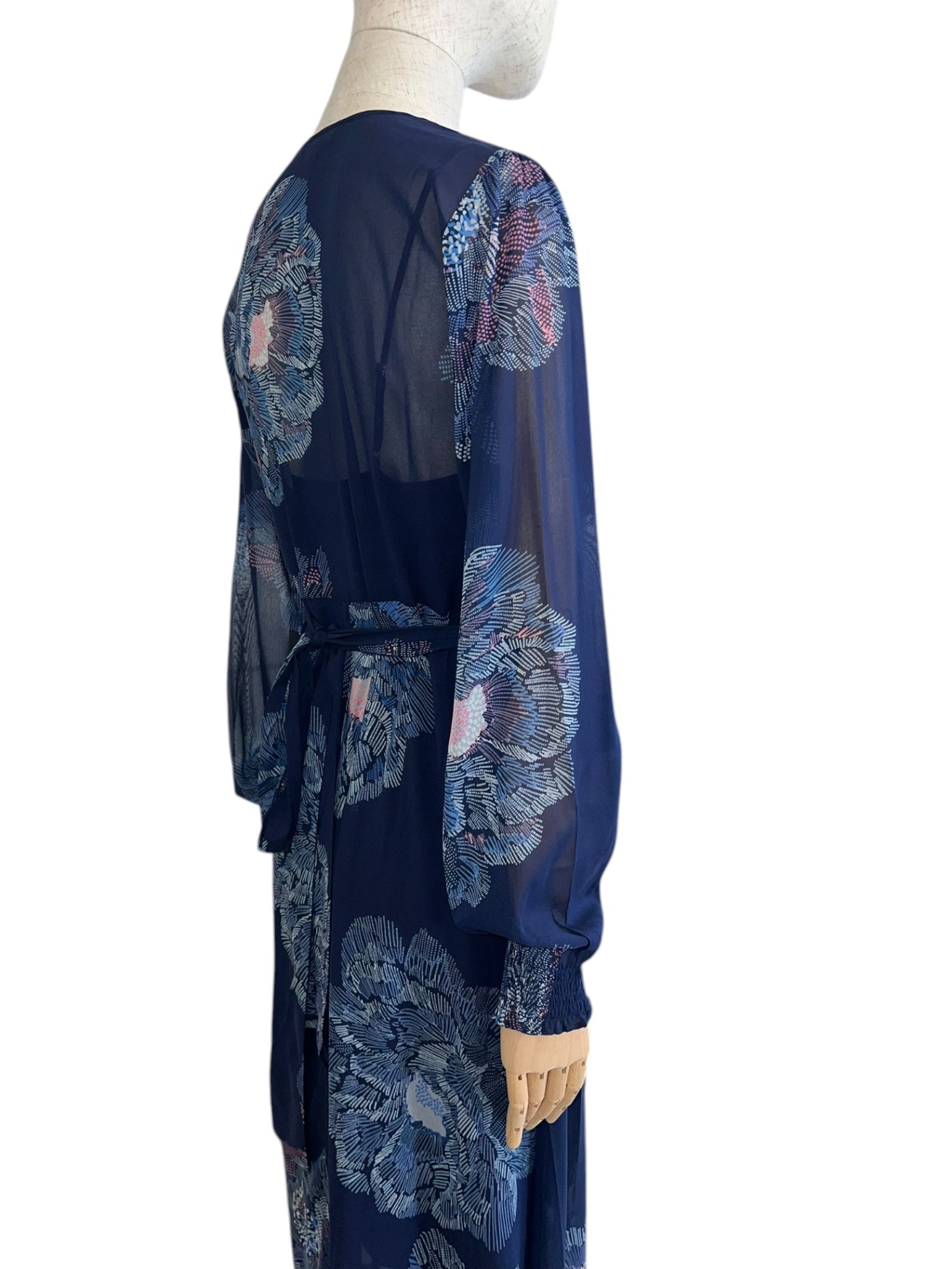 Charlotte Sparre Wickelkleid mit Unterkleid blau/hellblau