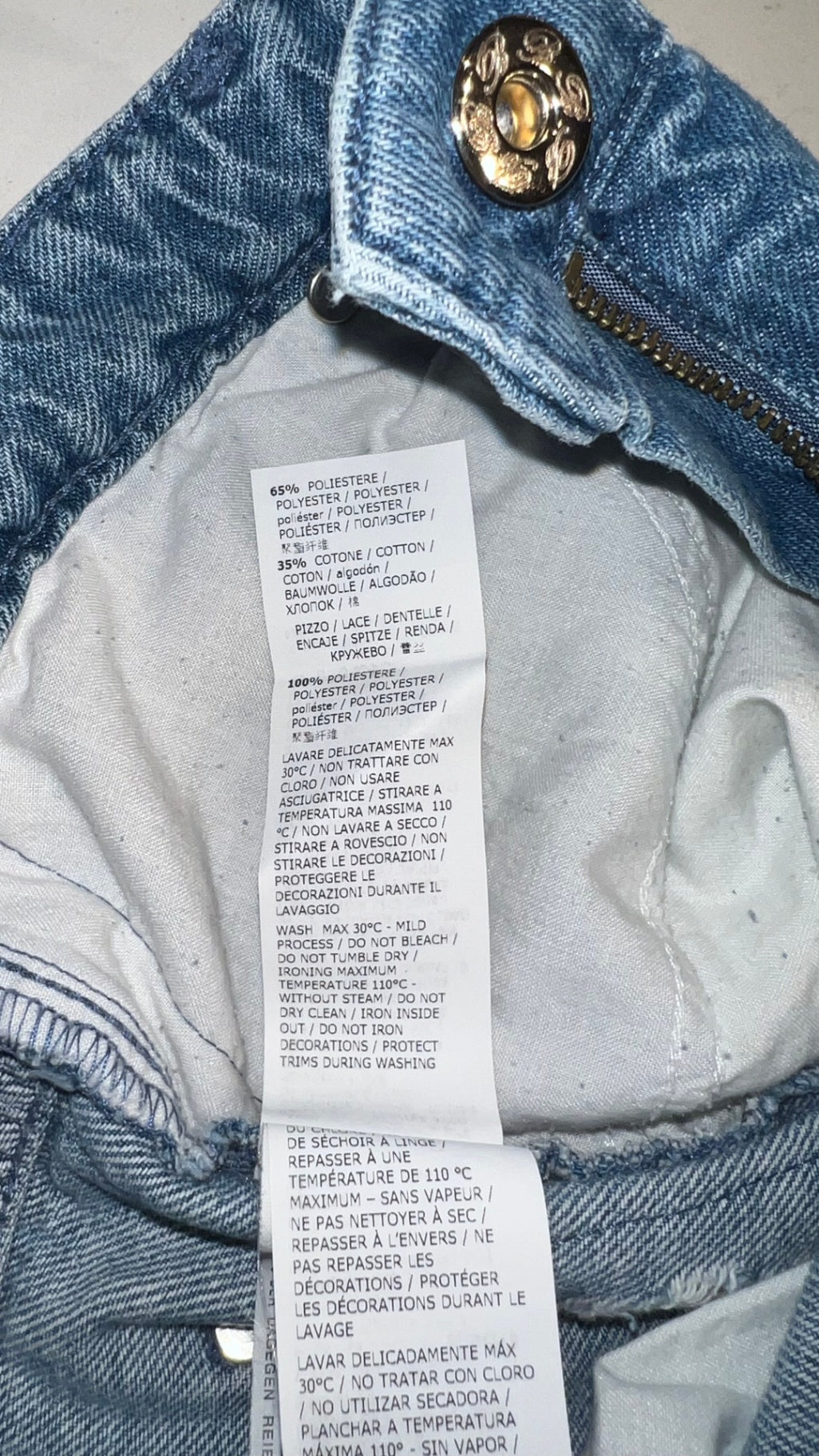 Pre-Loved Blumarine Lace Trim Jeans