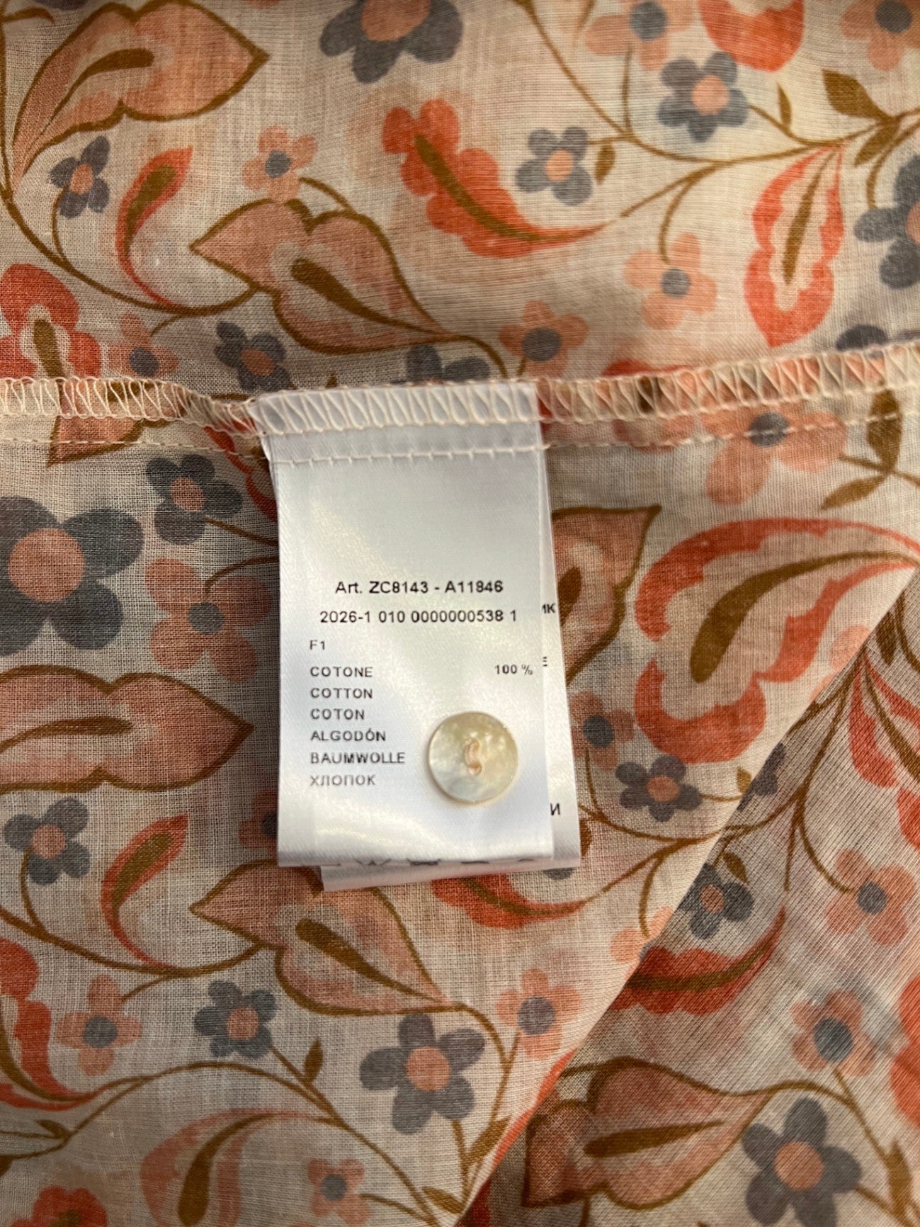 Pre-Loved Zanetti 1965 Volantbluse mit Floral-Print