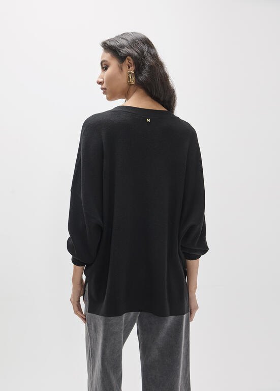 Lola Casademunt Oversized-Cardigan, Knopfdetail Schwarz
