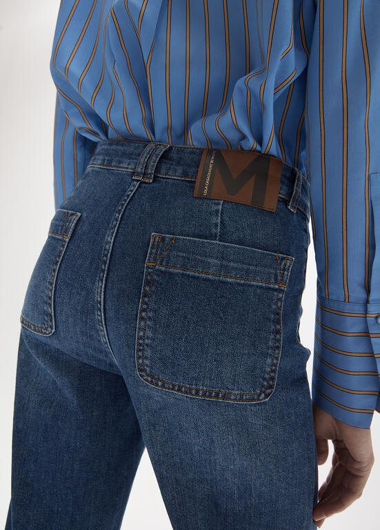 Lola Casademunt Gerade Jeans mit Zierknopf Jeansblau