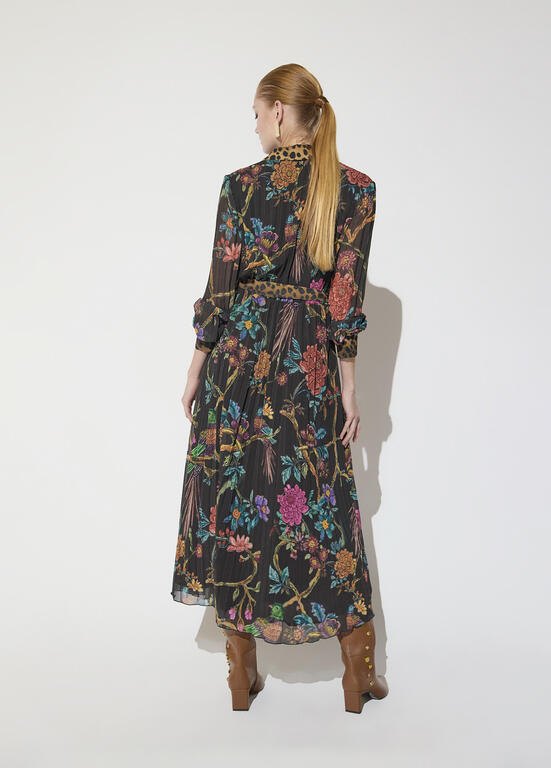 Lola Casademunt Plissiertes Kleid mit Blumenprint