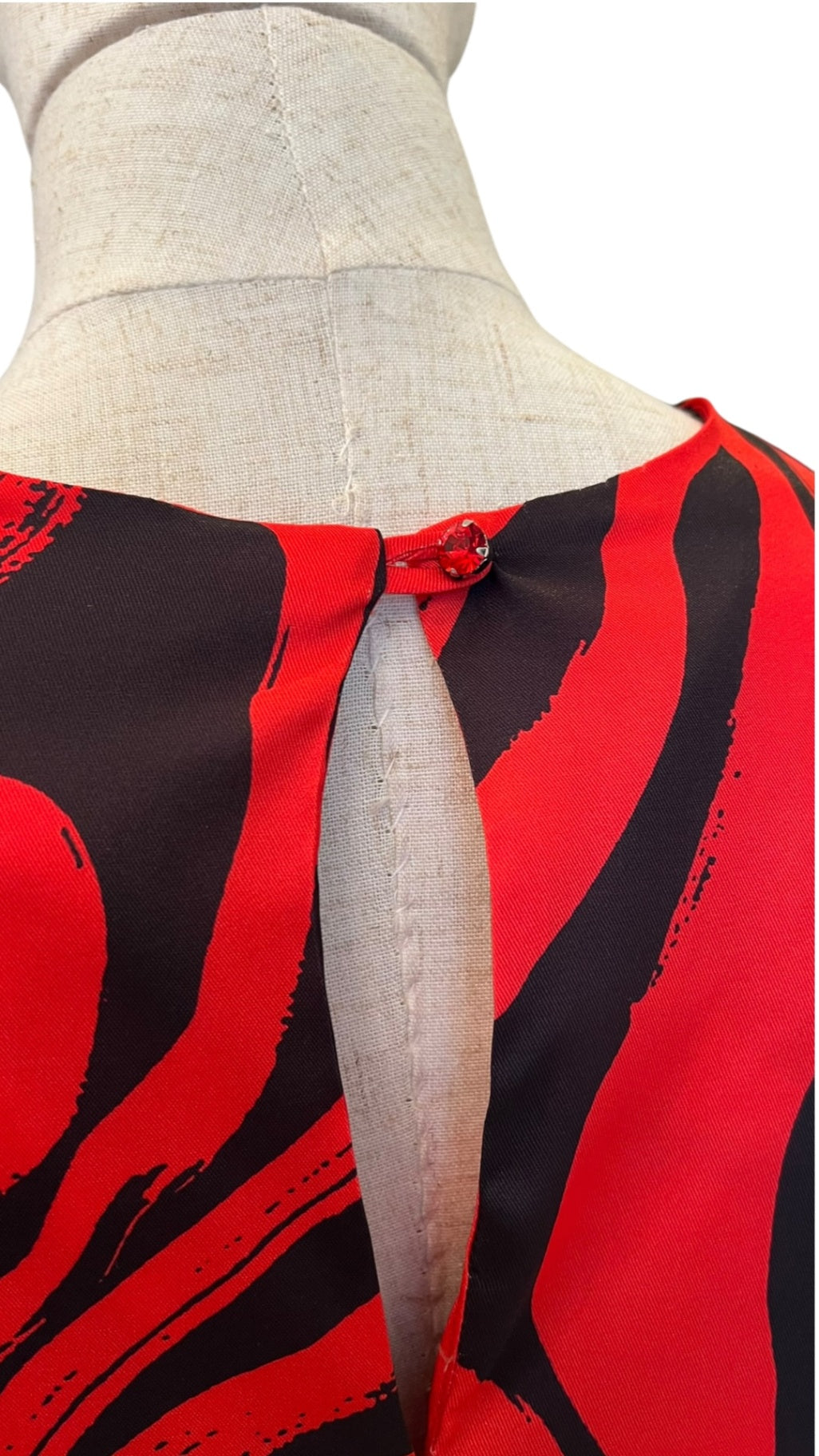 Giovanna Nicolai Minidress Rot gemustert N147