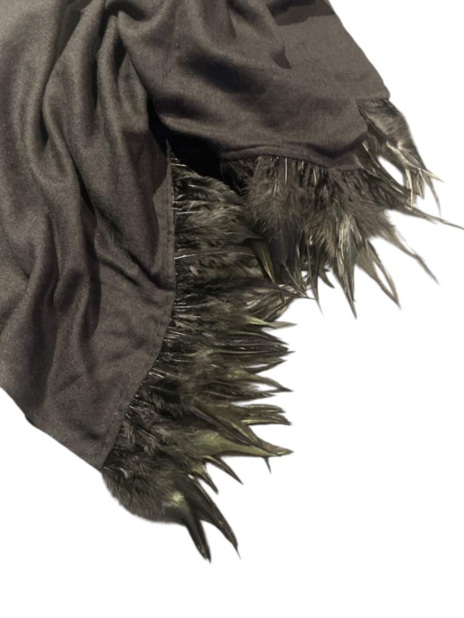 Pre-Loved Michaela Feyersinger Cashmere Schal mit Federn