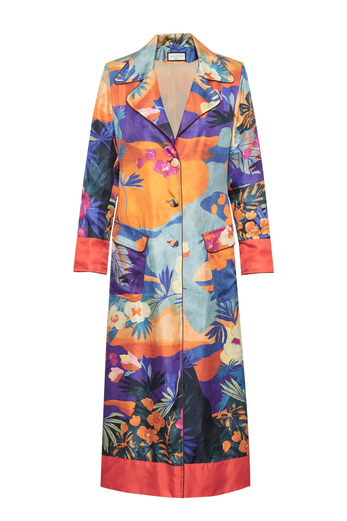 SEM PER LEI SS25 Satinmantel mit Blumenprint