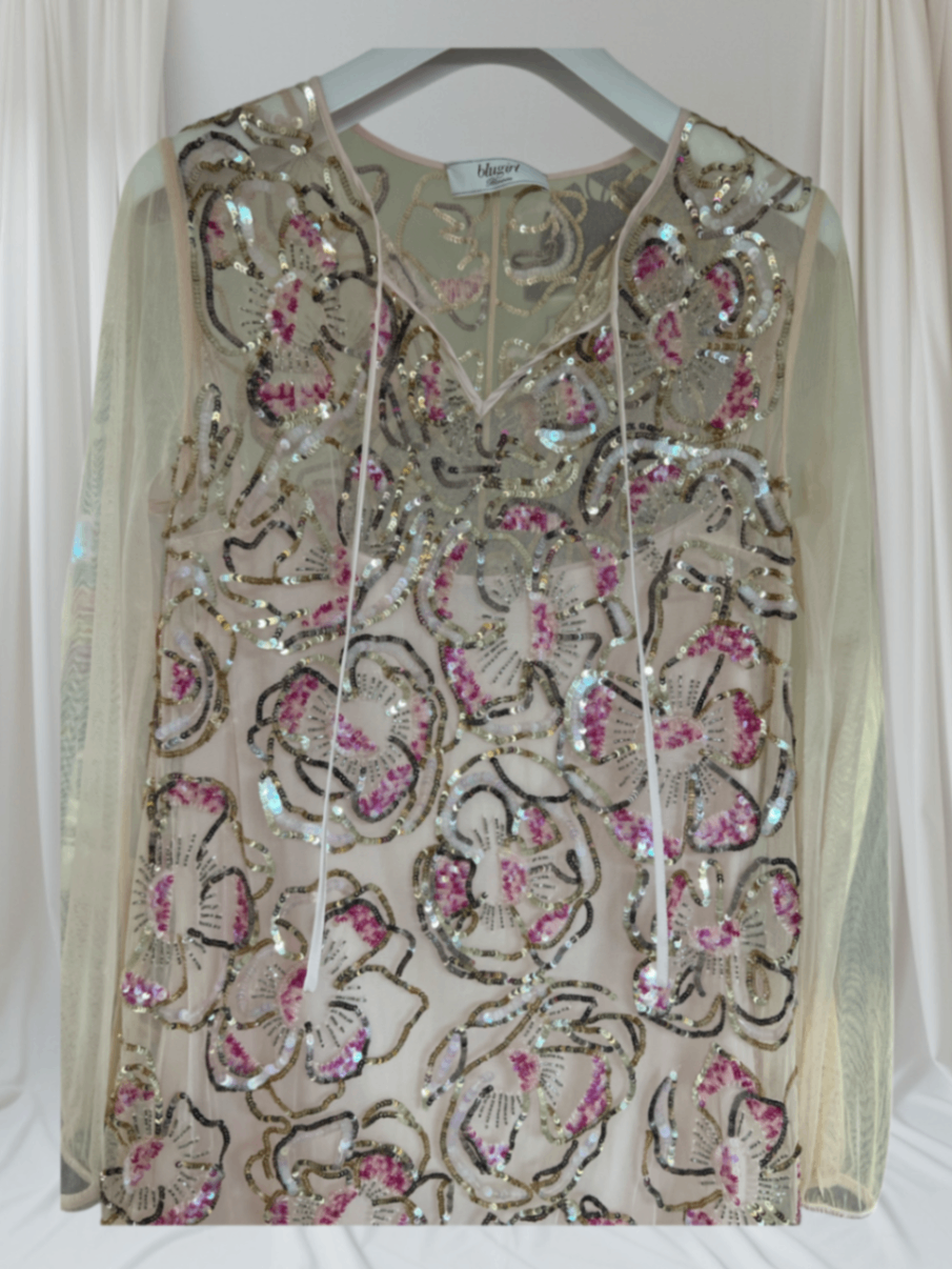 Bluemarine Mesh Kleid mit Pailletten