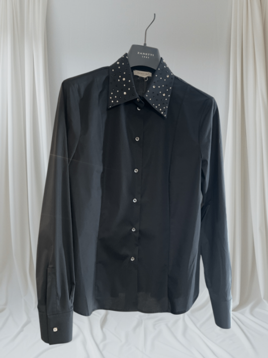 Zanetti 1965 Bluse mit Strasskragen