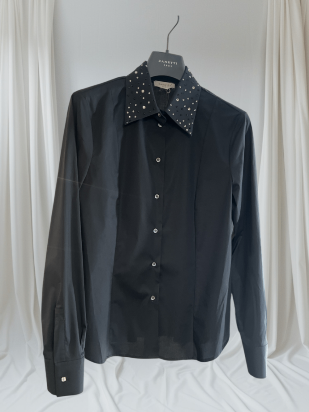 Zanetti 1965 Bluse mit Strasskragen