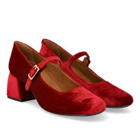 Angulus Mary-Jane Velourleder rot