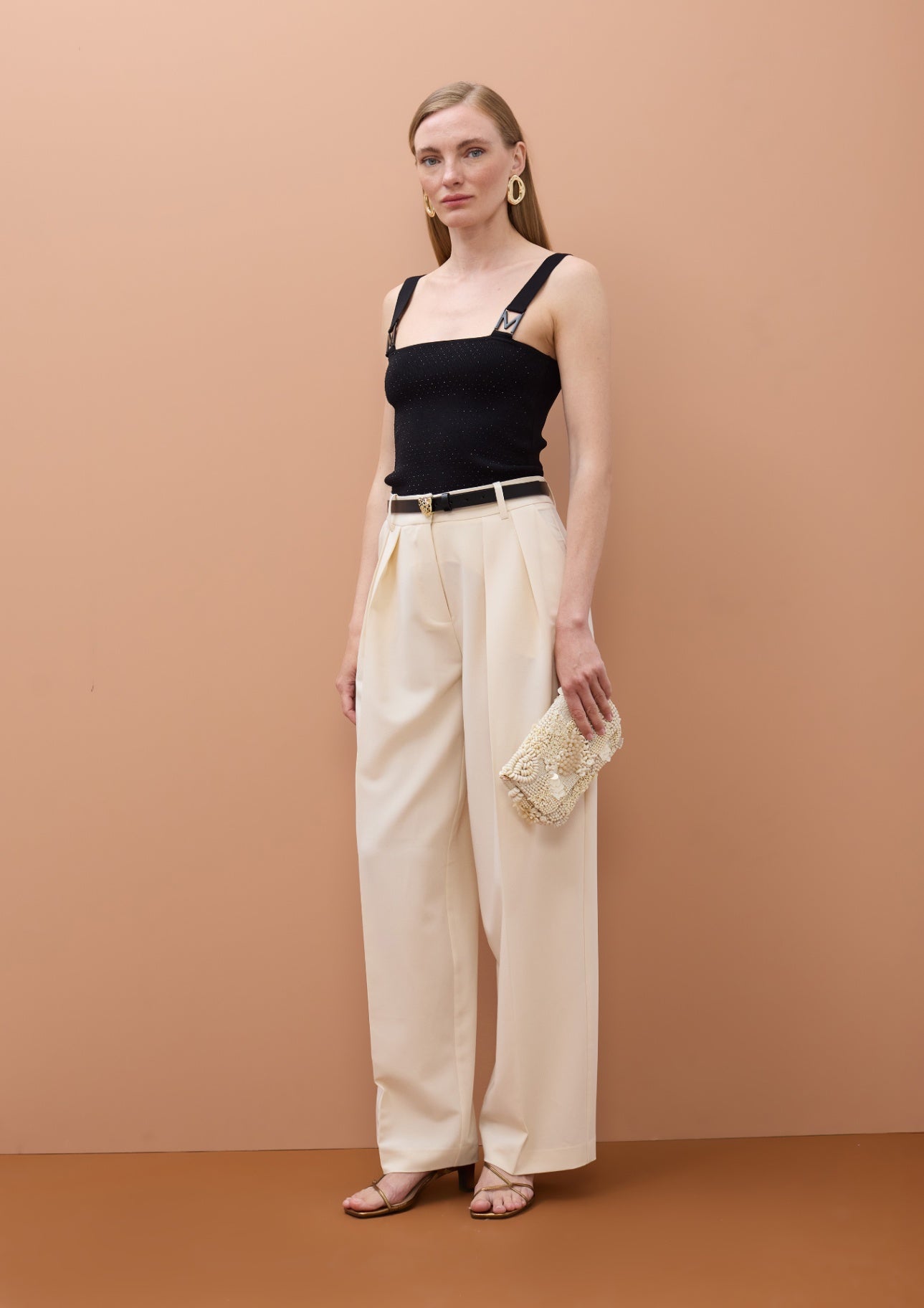 Lola Casademunt Strap Top with Strass and Buckle