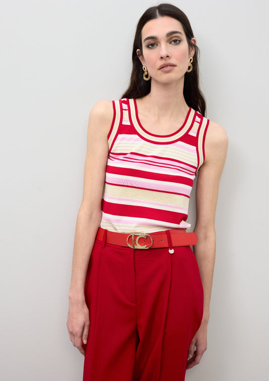Lola Casademunt Tricolor Striped Knit Top