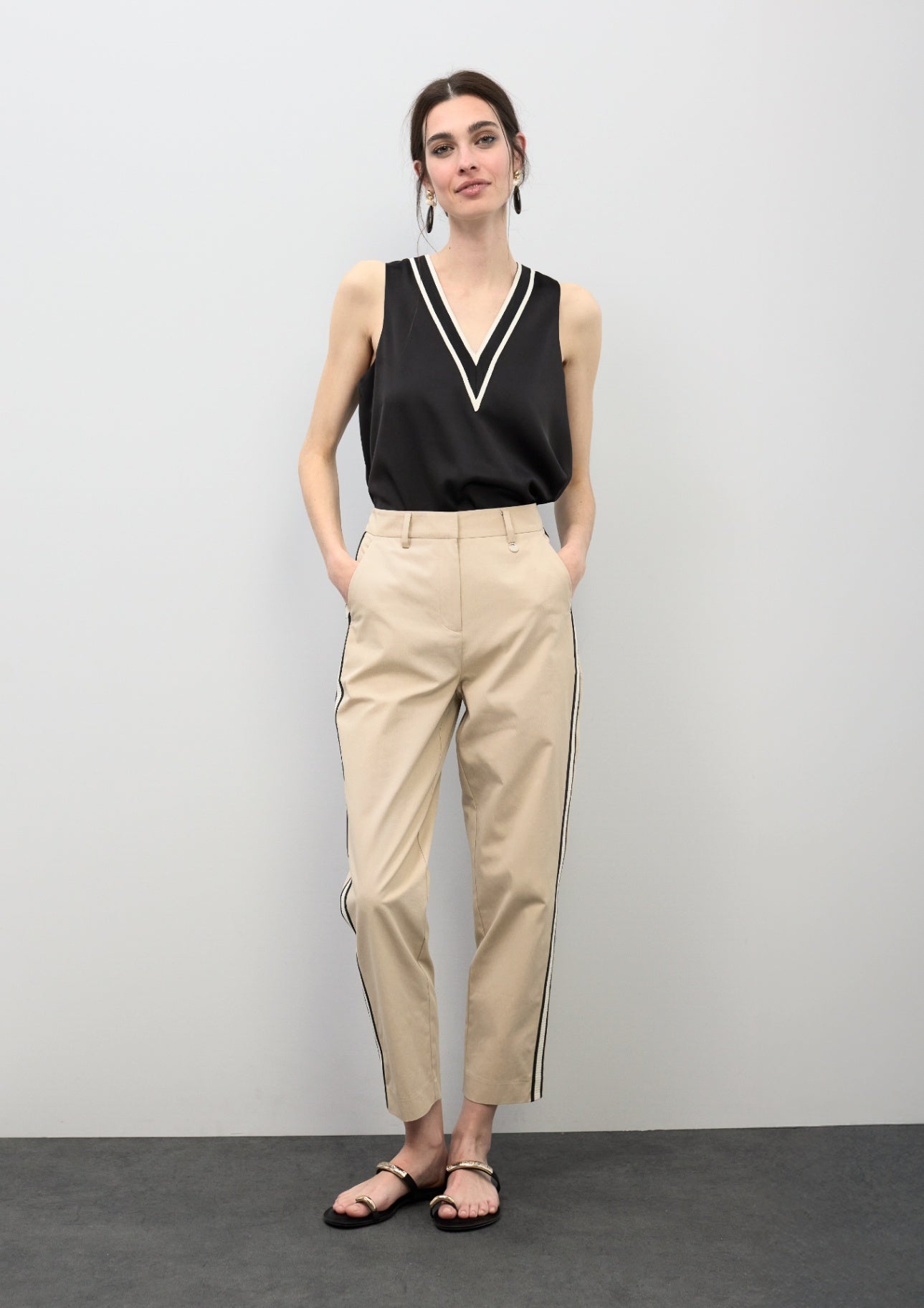 Lola Casademunt Straight Pants with Side Stripe Tapes