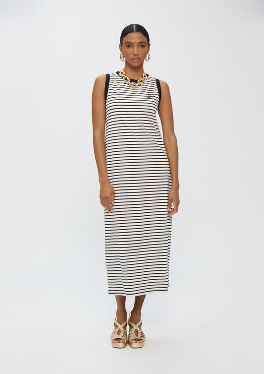 Lola Casademunt Striped Dress with Contrast Rib