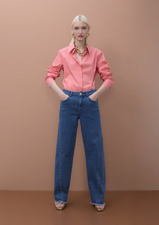 Lola Casademunt Pants with Gold Beads on Side