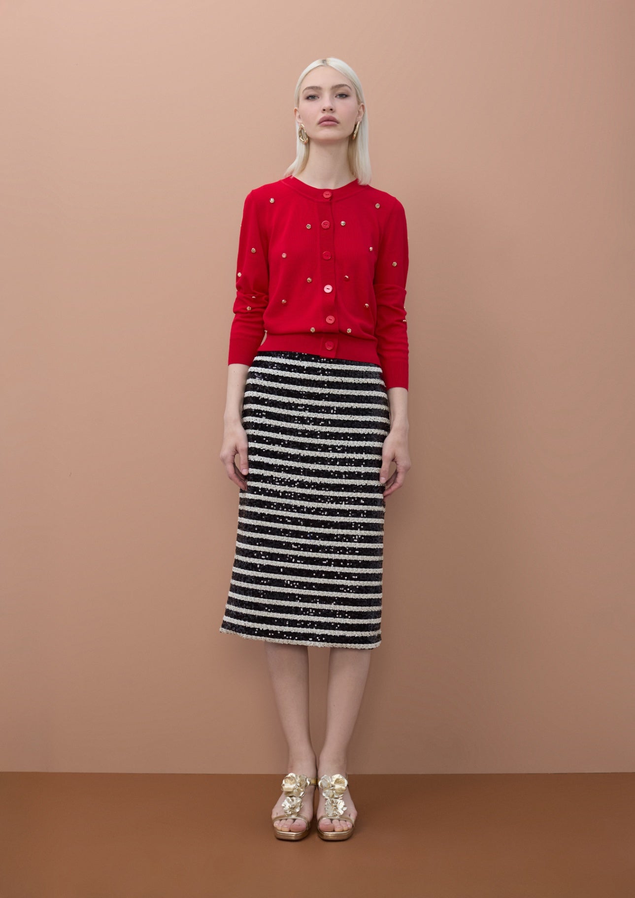 Lola Casademunt Sequined Straight Skirt