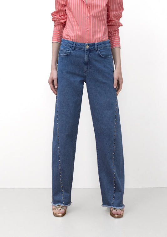 Lola Casademunt Pants with Gold Beads on Side