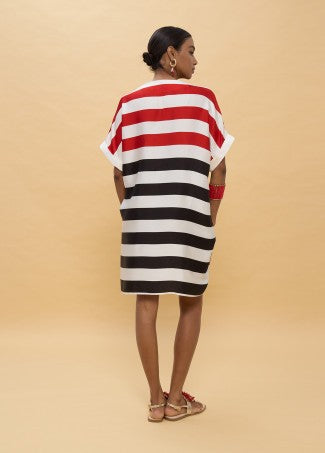 Lola Casademunt Short Tricolor Striped Dress