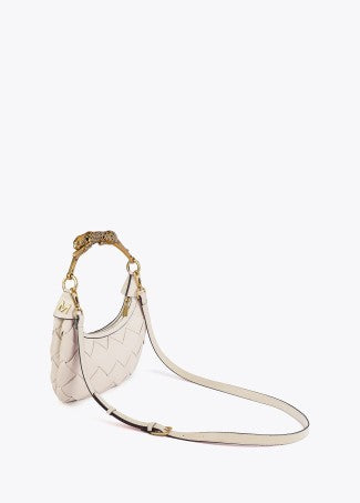 Lola Casademunt Braided Half Moon Bag Leopard Handle