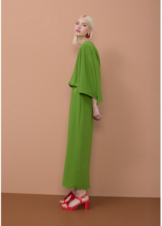 Lola Casademunt Kleid mit asymmetrischem Ärmel - Grün