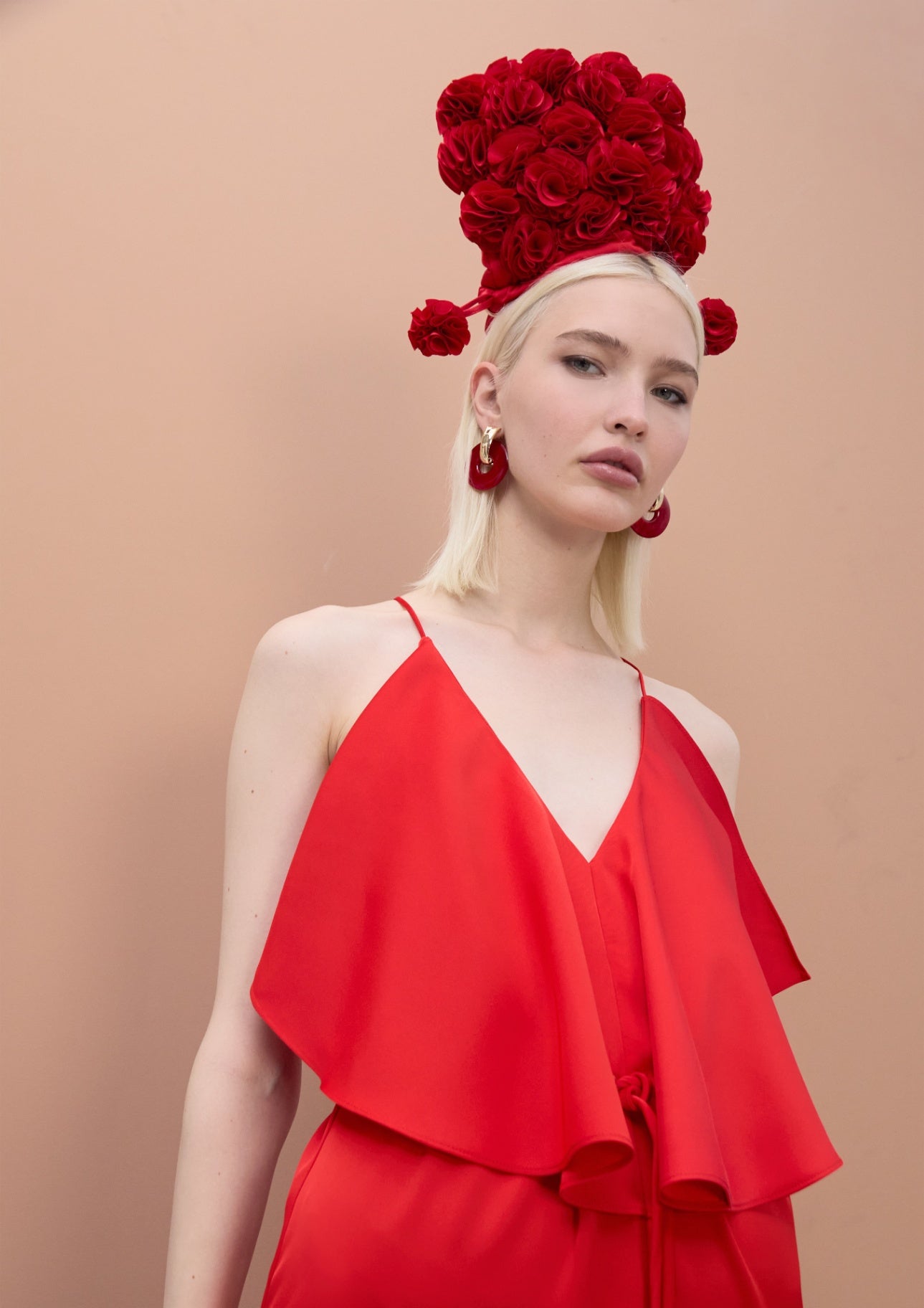 Lola Casademunt V-Ausschnitt-Kleid mit Rüschen - Rot