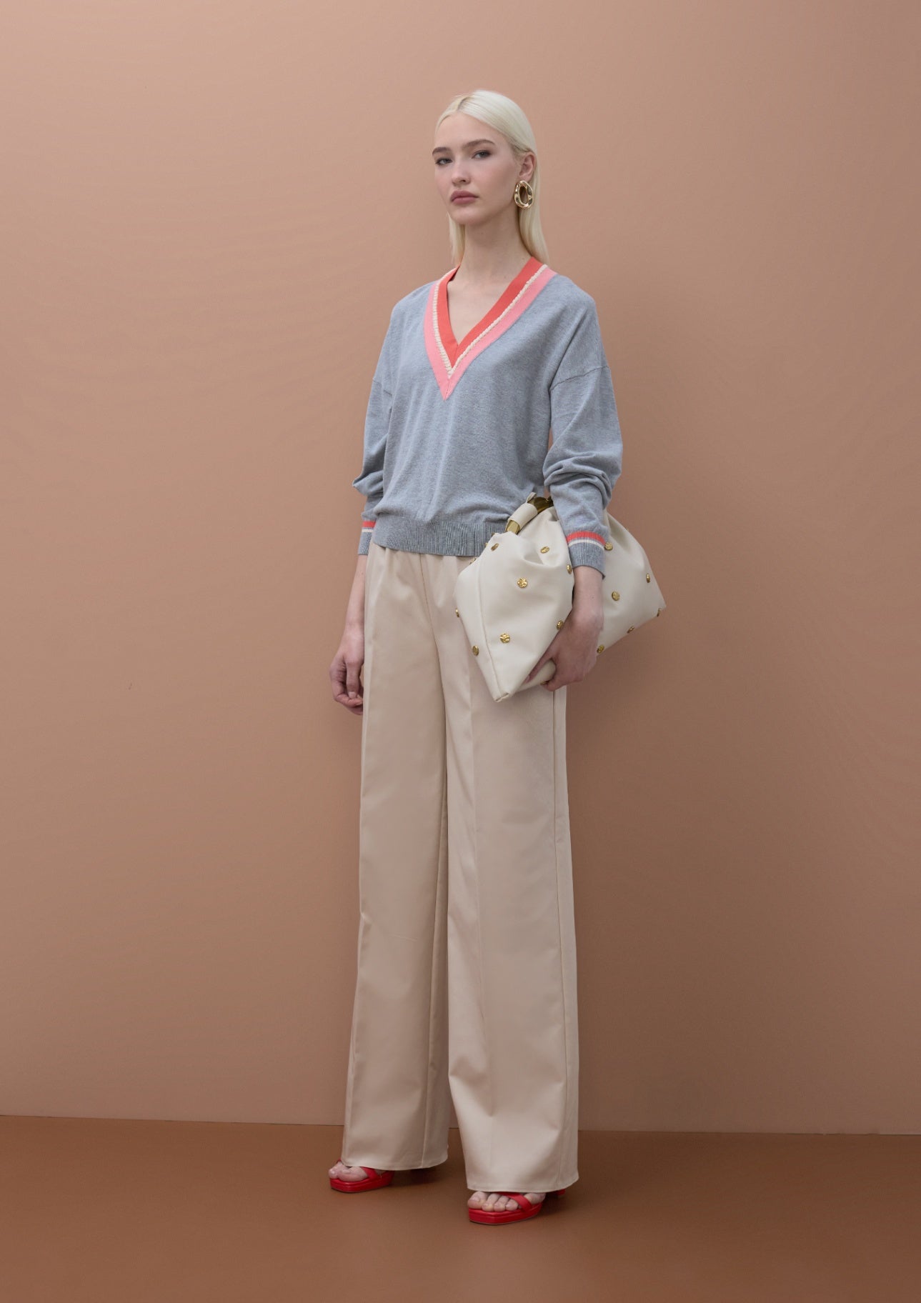 Lola Casademunt Contrast V-Neck Sweater