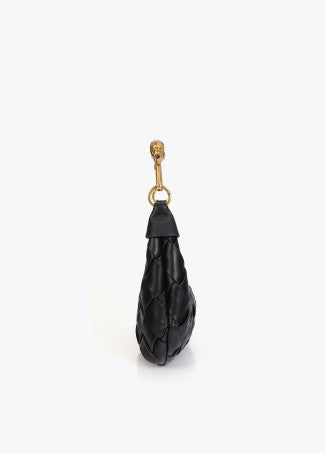Lola Casademunt Braided Half Moon Bag Leopard Handle