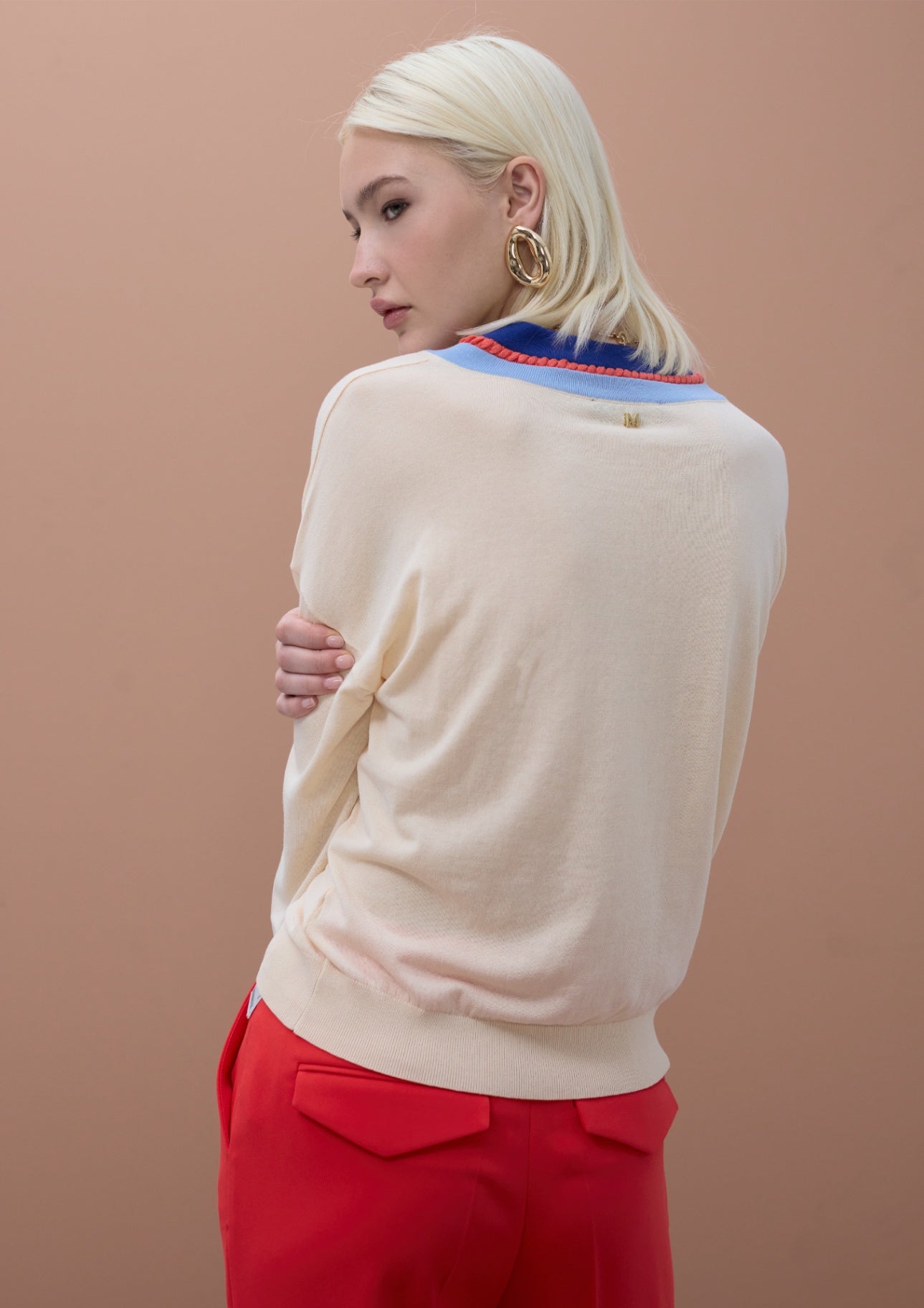 Lola Casademunt Contrast V-Neck Sweater