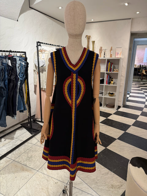 Pre-Loved Alaia Kleid mit grafischem Crochet-Muster