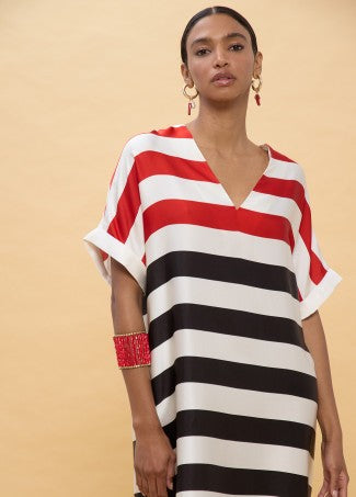 Lola Casademunt Short Tricolor Striped Dress