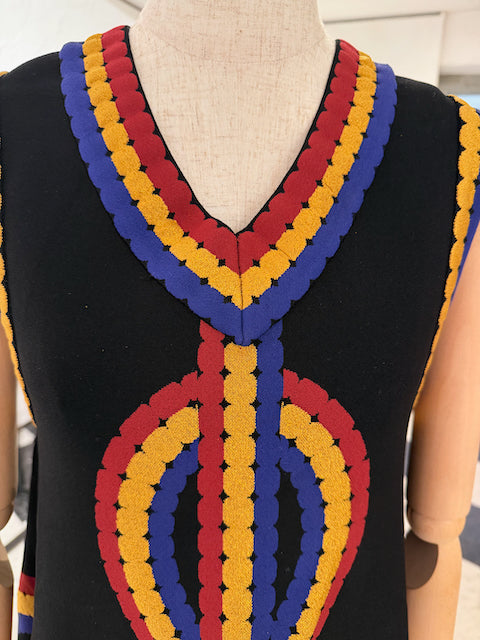 Pre-Loved Alaia Kleid mit grafischem Crochet-Muster
