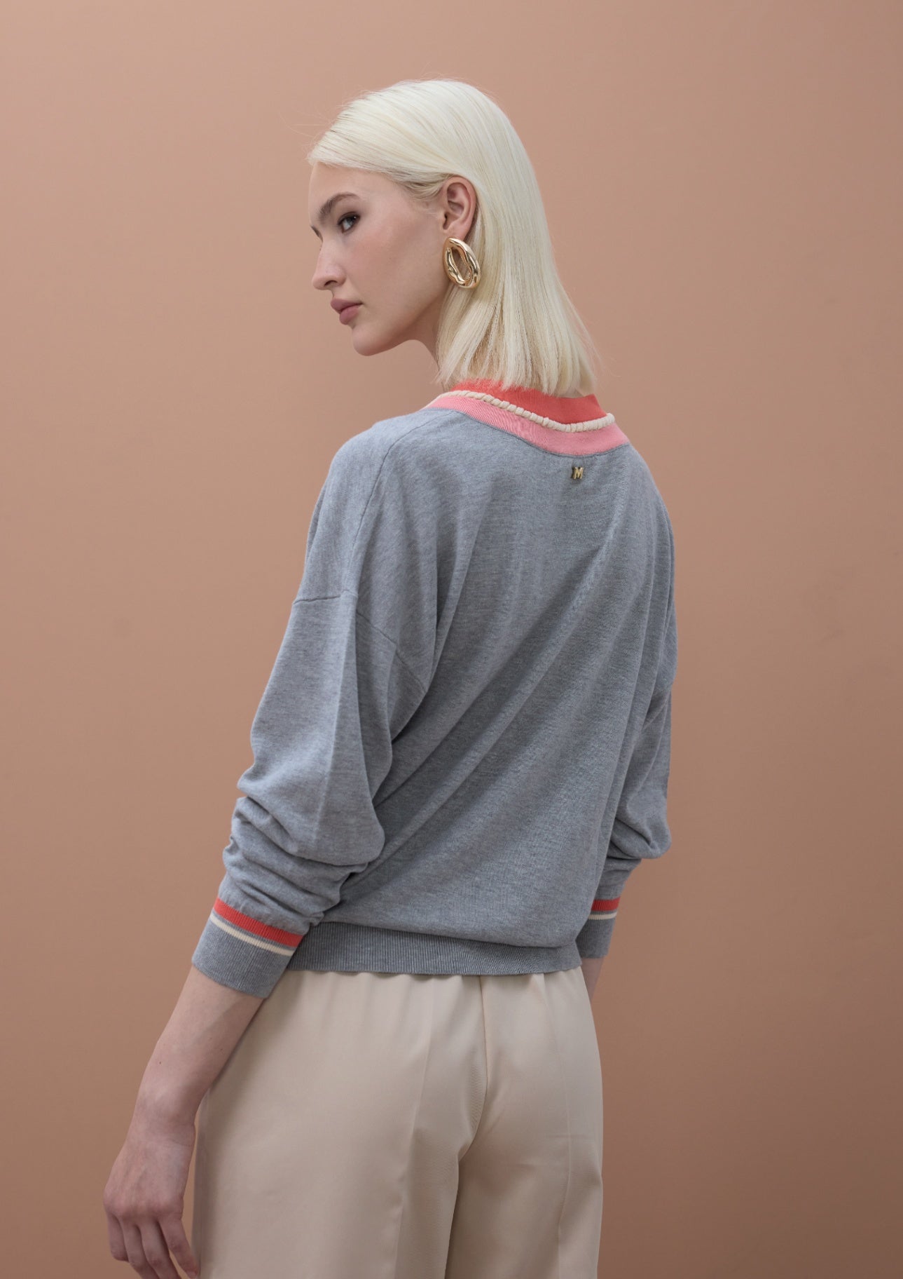 Lola Casademunt Contrast V-Neck Sweater
