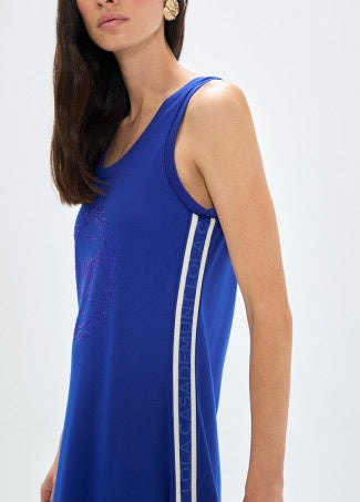 Lola Casademunt Kleid mit Applikationen und Seitenbändern - Elektrischblau