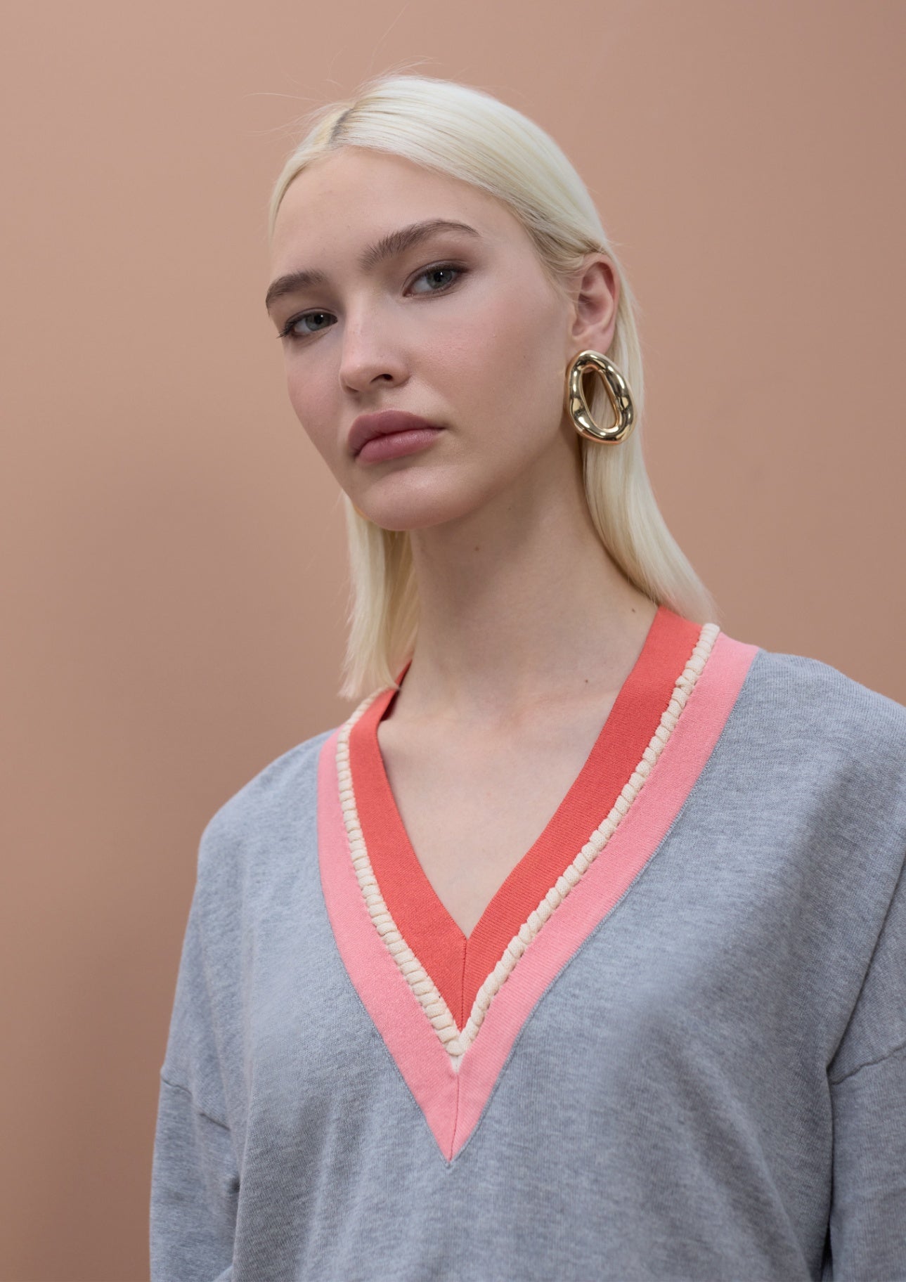 Lola Casademunt Contrast V-Neck Sweater