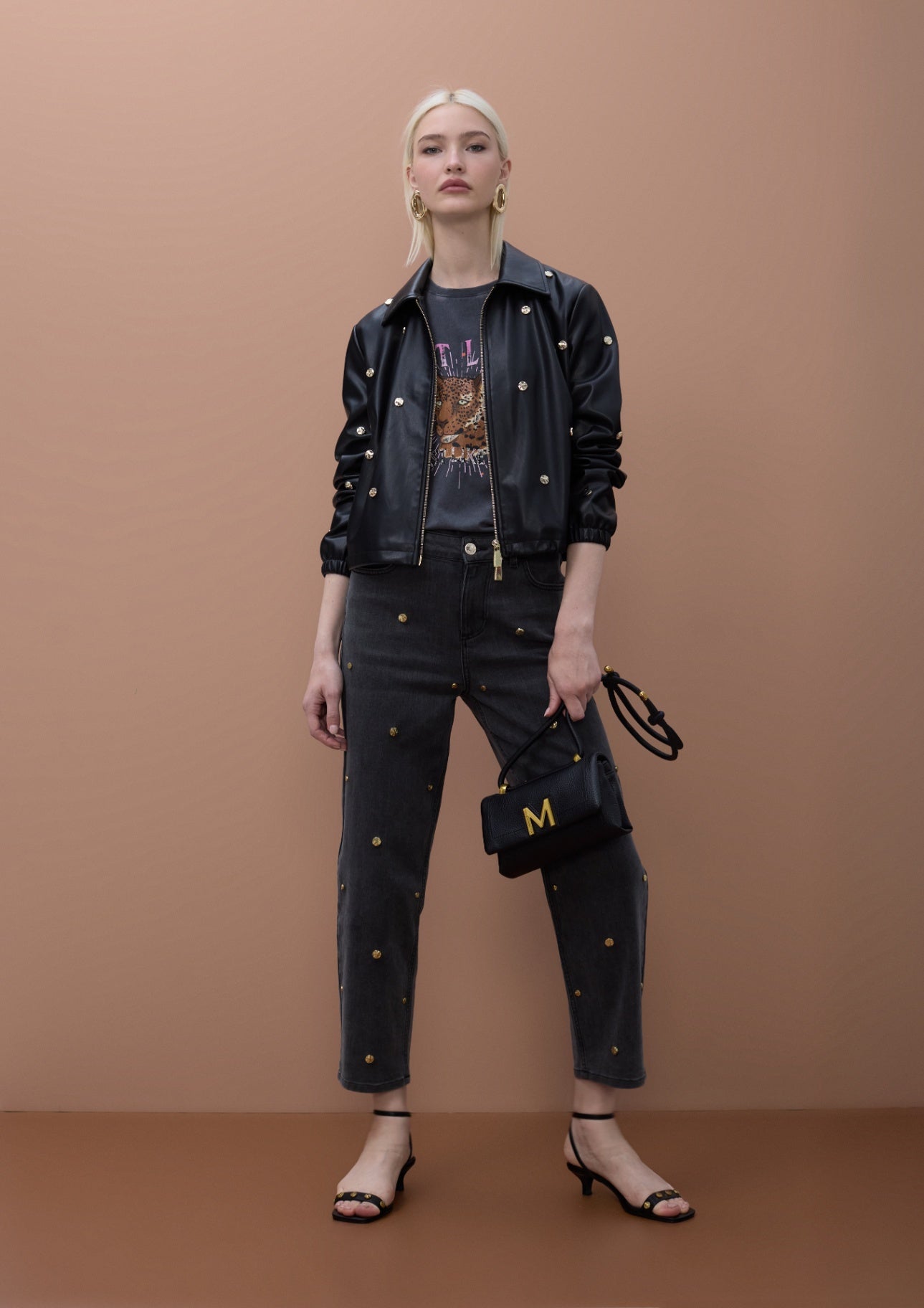 Lola Casademunt Studded Faux Leather Jacket