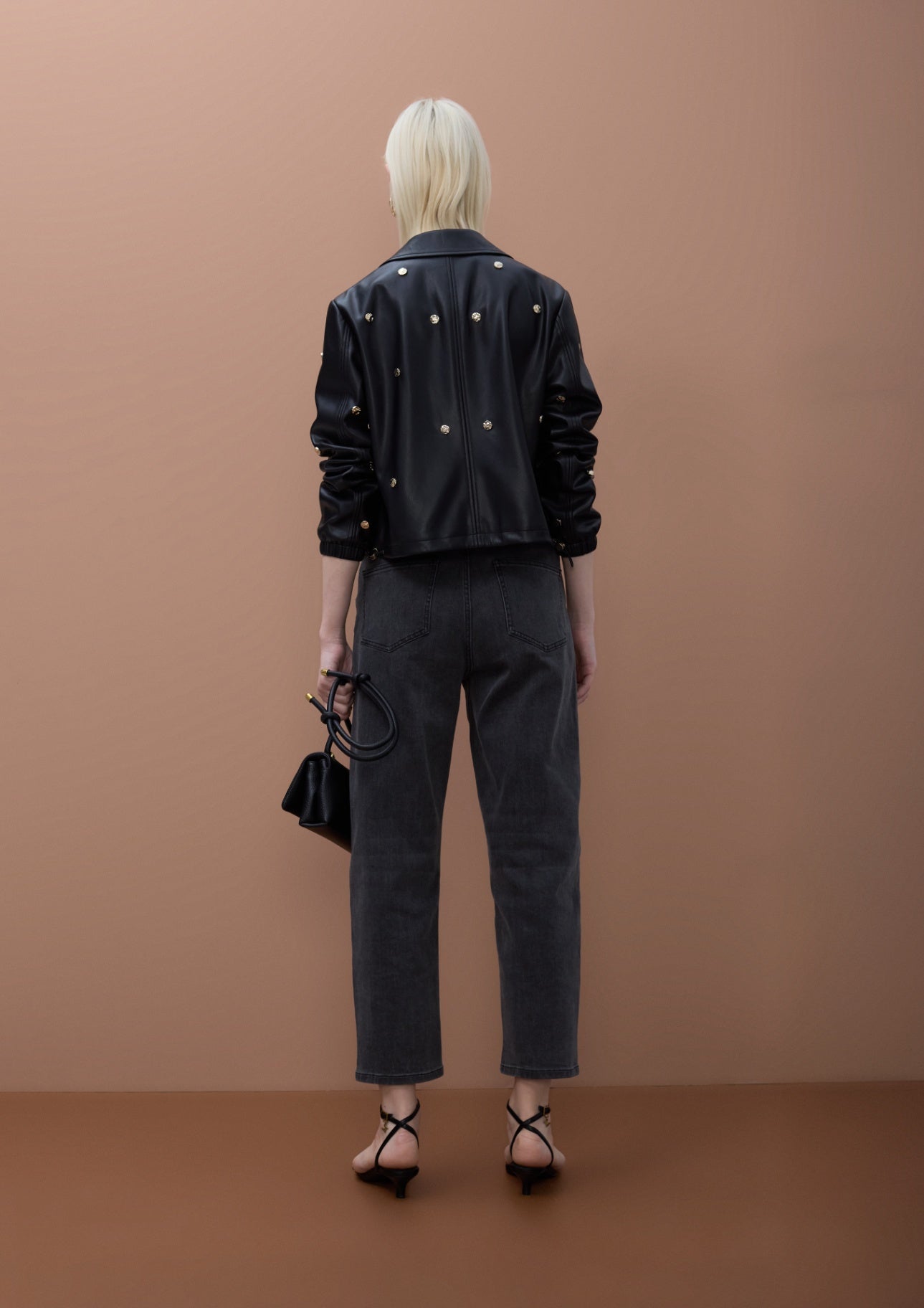 Lola Casademunt Studded Faux Leather Jacket