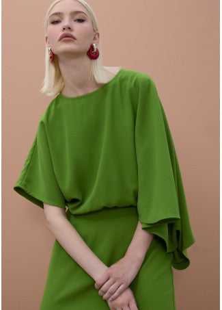 Lola Casademunt Kleid mit asymmetrischem Ärmel - Grün
