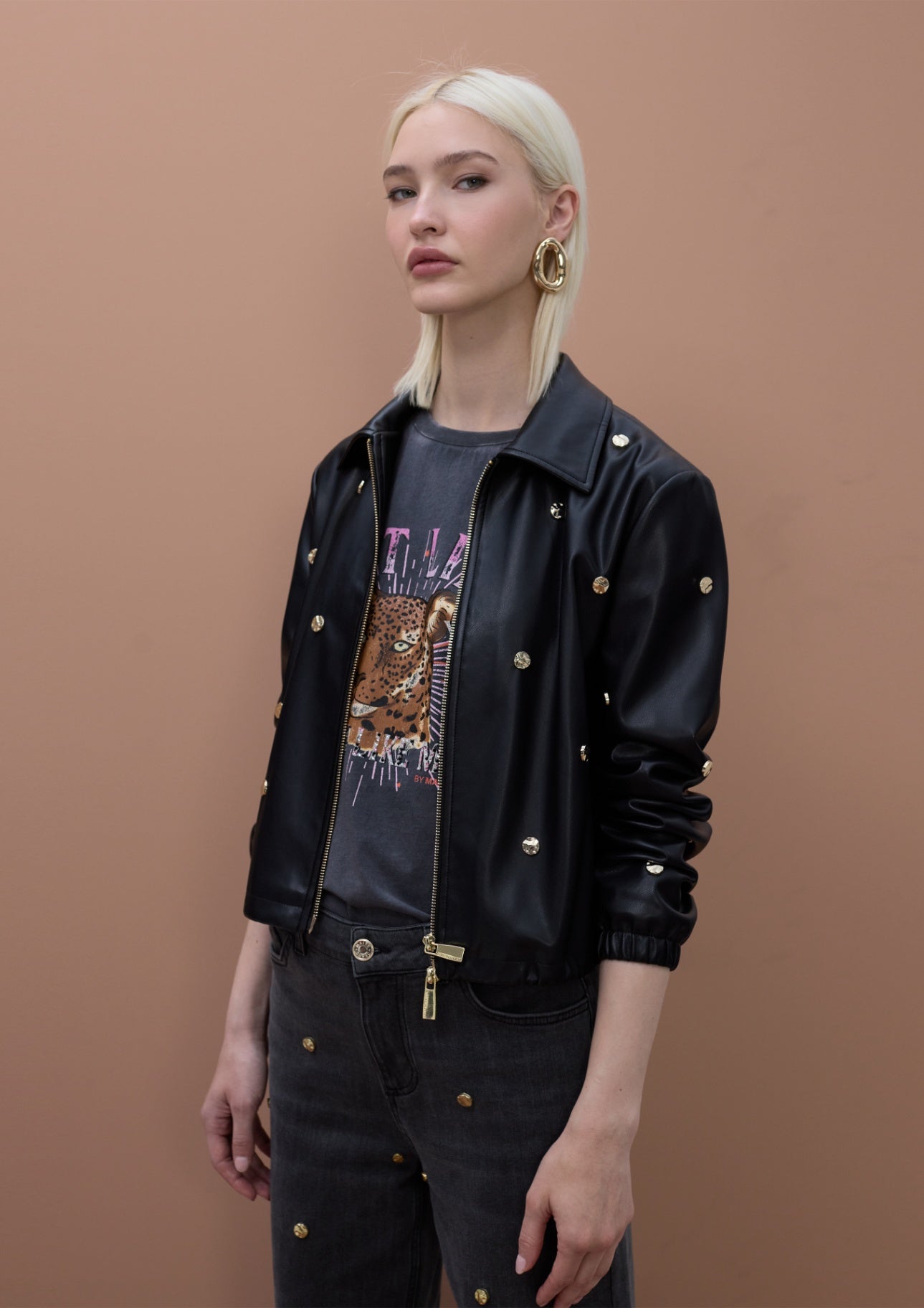 Lola Casademunt Studded Faux Leather Jacket