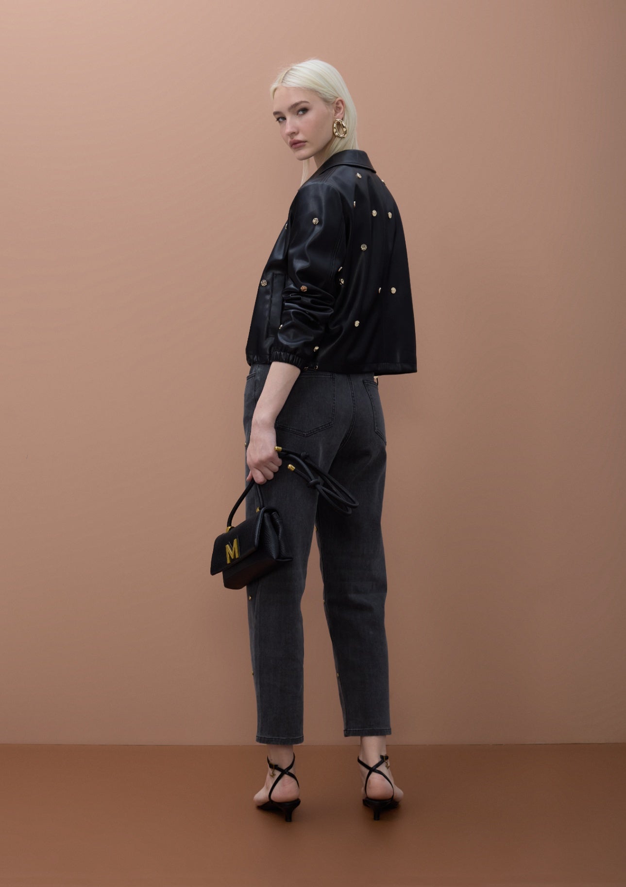 Lola Casademunt Studded Faux Leather Jacket