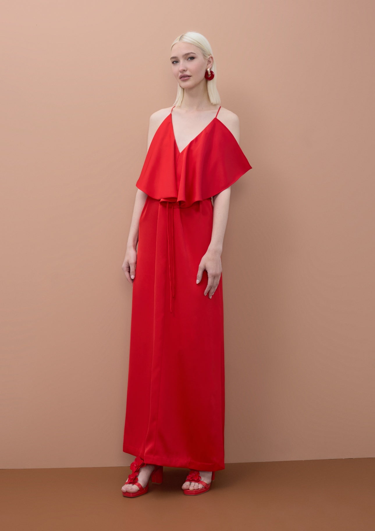 Lola Casademunt V-Ausschnitt-Kleid mit Rüschen - Rot