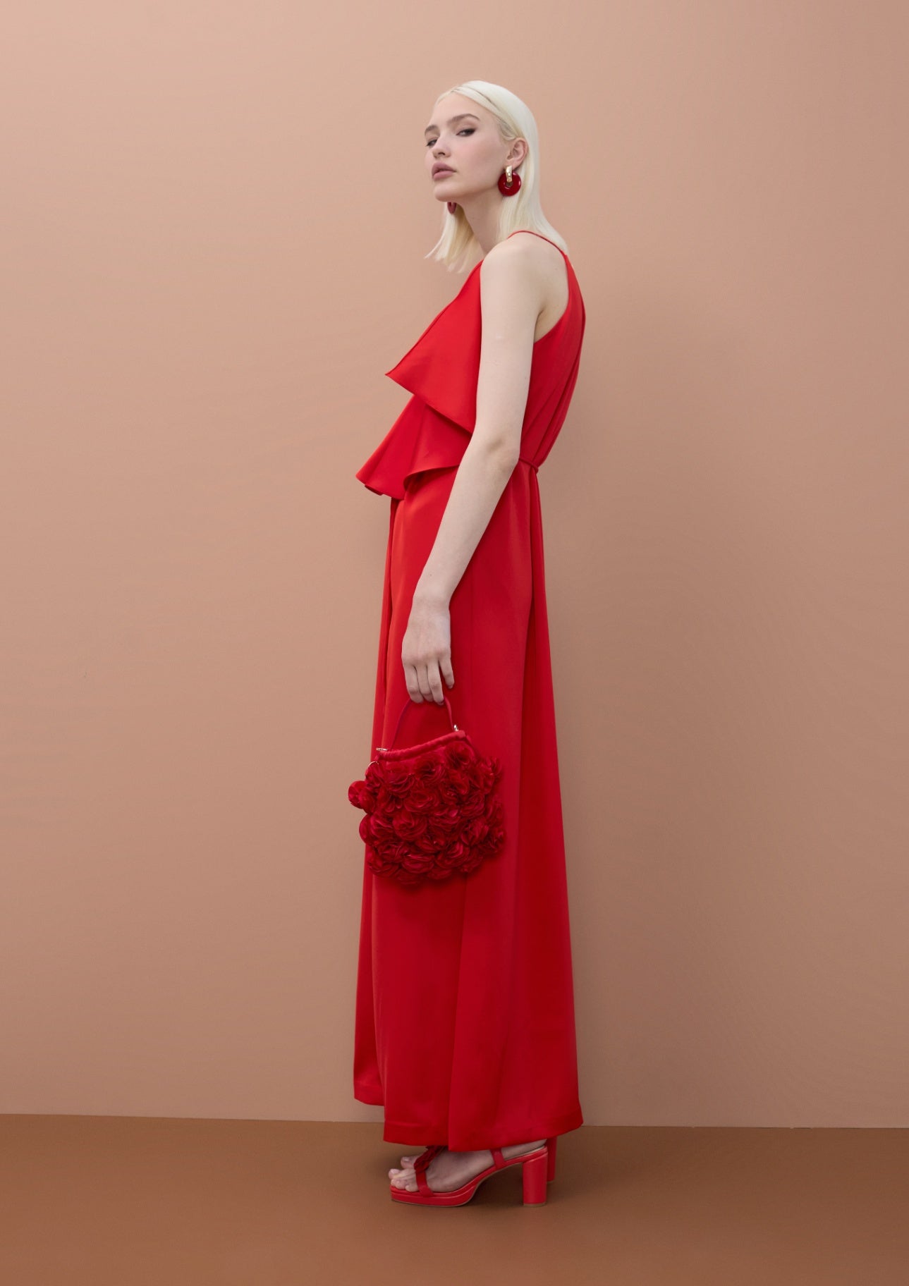 Lola Casademunt V-Ausschnitt-Kleid mit Rüschen - Rot