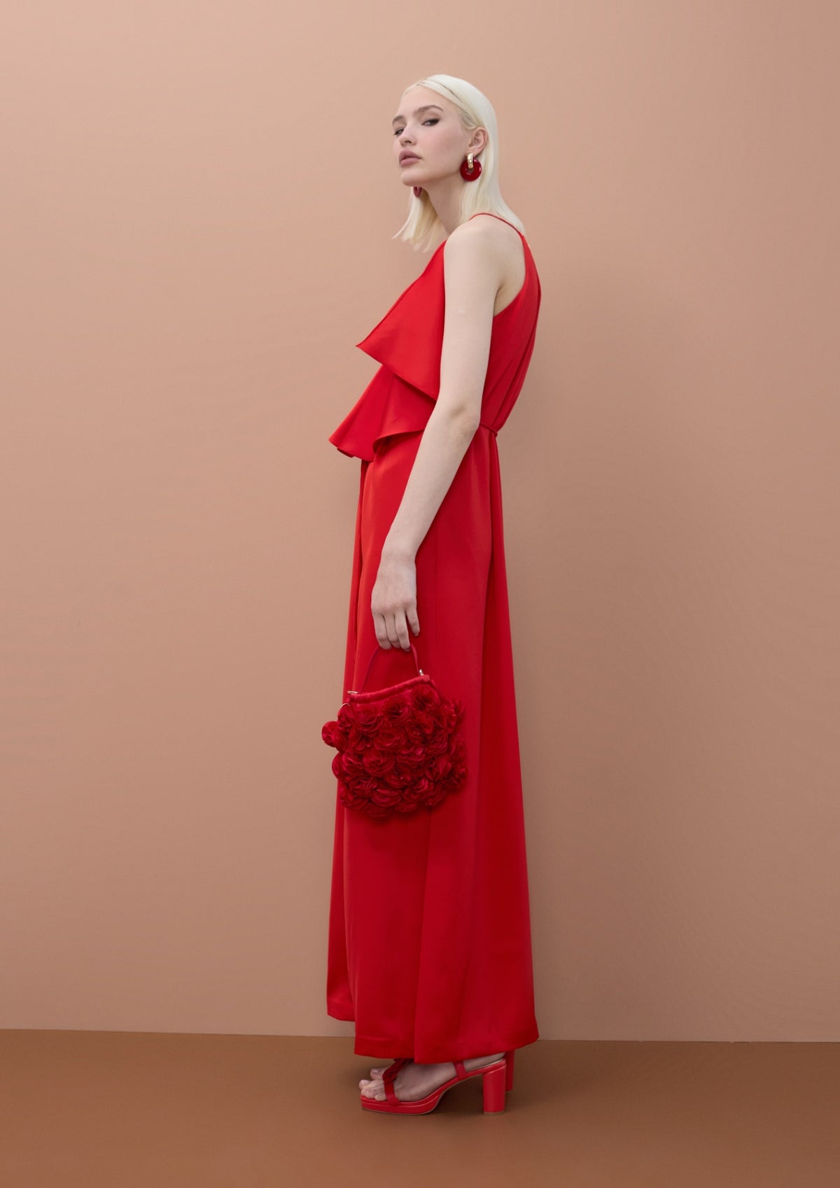 Lola Casademunt V-Ausschnitt-Kleid mit Rüschen - Rot