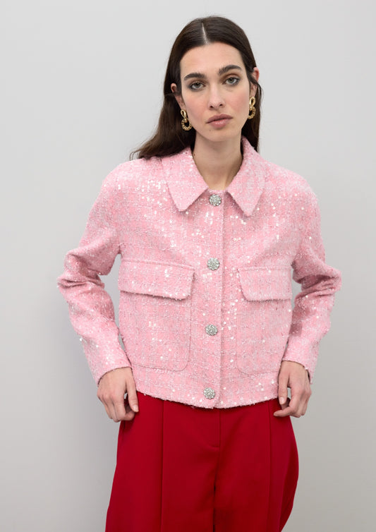 Lola Casademunt Tweed Jacket with Sequins
